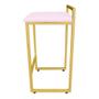 Imagem de Banqueta Alta Industrial Pietra Suede Rosa Bebê Base Dourado D'Rossi