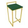 Imagem de Banqueta Alta Industrial Pietra Suede Verde Base Dourado D'Rossi