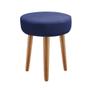 Imagem de Banqueta Alta Julia Industrial 55cm Pé Palito Castanho Suede Azul Marinho - Ahazzo Móveis