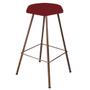 Imagem de Banqueta Alta Lari Eiffel Hexágono Cozinha Bar Balcão Bistrô Ferro Bronze material sintético Vermelho - Ahz Móveis