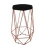 Imagem de Banqueta Aramado Hexagonal Base Bronze Suede Preto