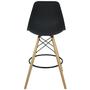 Imagem de Banqueta Charles Eames Eiffel Wood Design Base Fixa Madeira