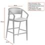 Imagem de Banqueta Cyndi 53cm Madeira Maciça com Braço  material sintético Fende - Sallar Home
