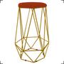 Imagem de Banqueta Decorativa Aramada Hexagonal para Sala Suede - Clique e Decore