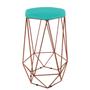 Imagem de Banqueta Decorativa Aramado Hexagonal Base Bronze Suede Diversas Cores