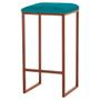 Imagem de Banqueta Decorativa Billie Base Bronze Suede Azul Claro G41 - Gran Belo