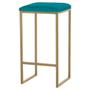 Imagem de Banqueta Decorativa Billie Base Gold Suede Azul Claro G41 - Gran Belo