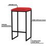 Imagem de Banqueta Decorativa Billie Base Preta Suede Vermelho G41 - Gran Belo