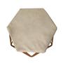 Imagem de Banqueta Decorativa Hexagonal Aramado Cobre Suede Bege