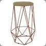 Imagem de Banqueta Decorativa Para Sala Hexagonal Aramado Base Bronze/Dourada/Preta Suede Cores - Clique E Decore