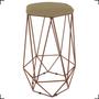 Imagem de Banqueta Decorativa Para Sala Hexagonal Aramado Base Bronze/Dourada/Preta Suede Cores - Clique E Decore