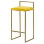 Imagem de Banqueta Decorativa Selena Base Gold Suede Amarelo G41 - Gran Belo