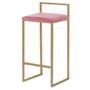 Imagem de Banqueta Decorativa Selena Base Gold Suede Rosa G41 - Gran Belo