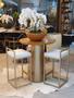 Imagem de Banqueta Detail Estofado Várias Cores Base Aço Dourado Tam: P - Datelli Design