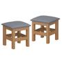 Imagem de Banqueta Para Criança 2 Unidades Nogueira Com Estofado Cinza Zigen Shop Jm