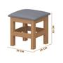 Imagem de Banqueta Para Criança 2 Unidades Nogueira Com Estofado Cinza Zigen Shop Jm
