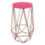 Imagem de Banqueta Paris Aramada Base Bronze material sintético Rosa Pink