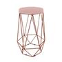 Imagem de Banqueta Paris Aramada Base Bronze Veludo Rose