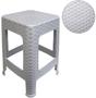 Imagem de Banqueta Quadrada Rattan de Plastico Cinza 45x26,5cm - Plasnew