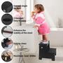 Imagem de Banqueta SUQANACY Kids Black Wooden 2 Step