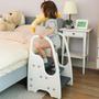 Imagem de Banquinho Infantil Wiifo com 3 Degraus e Alça - Cinza