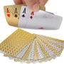Imagem de Baralho A Prova D'água Plástico 54 Cartas Ouro Poker Dólar Truco Impermeável Canastra Jogo