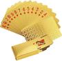 Imagem de Baralho Dourado Ouro 24k Dollar Poker Cartas Jogos À Prova Dagua
