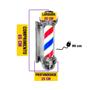 Imagem de Barber Pole Poste de Barbeiro 65cm Giratório Bivolt Sem Globo Colorido Megan