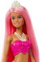 Imagem de Barbie Dreamtopia Boneca Sereia (Cabelo Rosa) com Cauda sereia rosa & amarela e tiara, brinquedo para crianças de 3 anos de idade e up