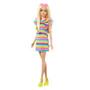 Imagem de Barbie Fashionista Boneca Vestido Listrado Colorido