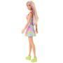 Imagem de Barbie Fashionista Vestido Colorido e Mecha Roxa - Mattel