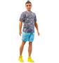 Imagem de Barbie Ken Fashionistas 204 Cabelo Castanho Coque Camiseta Shorts Paisley Tênis Amarelo HPF80 Mattel