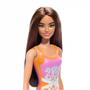 Imagem de Barbie moda praia linha fashion & beauty maio laranja hxx50