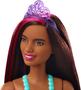 Imagem de Barbie Princesa Sonho, 12 cabelo castanho/rosa, saia azul, tiara - 3-7 anos