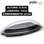 Imagem de Barca Boat com Tampa para Delivery Sushi Combinados Lanches Açaí Praticpack  - 500ml  27x14x4,5cm - 50 Unidades