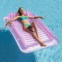 Imagem de Barco flutuante de piscina inflável SLLAK para adultos com travesseiro rosa