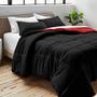 Imagem de Bare Home Full Comforter - Cores Reversíveis - Goose Down Alternative - Ultra-Soft - Premium 1800 Series - All Season Warmth - Bedding Comforter (Completo, Preto/Vermelho)