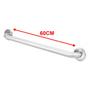 Imagem de Barra Alça Apoio 60cm Aço Inox Kit 2 Uni PCD Acessibilidade Cadeirante Idoso Gestante Suporte Evita Queda Anti Acidente Segurança Banheiro Box Corredo