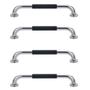 Imagem de Barra de Apoio 30cm Inox Suporte Antiderrapante Banheiro Box Kit 4 unidades Idoso Deficiente Quarto Acessibilidade Resistente Proteçao Segurança