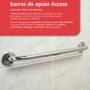 Imagem de Barra de Apoio Inox Access Jackwal 70cm com Curva