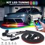 Imagem de Barra Led Neon Externo Corsa Classic 2012 2013 2014 2015 2016 RGB Embaixo Debaixo Tunning Top Controle Aplicativo App