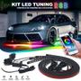 Imagem de Barra Led Neon Externo Ford New Fiesta RGB Embaixo Debaixo Tunning Top Controle Aplicativo App