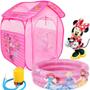 Imagem de Barraca Infantil Toca Minnie Cabana Casinha Menina Rosa Dobrável Piscina Banheira 38 Litros p38 Inflador