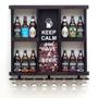 Imagem de Barzinho de Parede Adega de Madeira Cervejeira 12 Garrafas com porta tampinhas e taças cor Nogueira