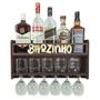 Imagem de Barzinho de Parede Aparador Para Bebidas Para Sala Tema Barzinho - 49x26 Cor Louro Preto