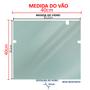 Imagem de Bascula vidro verde 10mm temperado 40x40 cromado desmontado