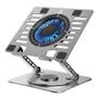 Imagem de Base Articulada em alumínio com Cooler para Notebook e Tablets Rise Mode Até 17", Galaxy Gray X5, RGB, com Cooler - RM-CN-05-RGB