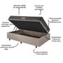 Imagem de Base Box Baú 88x188 Linho Bege com Colchão Dual Firm Espuma Ecoflex