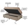 Imagem de Base Box Baú 88x188 material sintético Bege com Colchão Berlim Probel