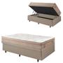 Imagem de Base Box Baú 88x188 material sintético Bege com Colchão Berlim Probel